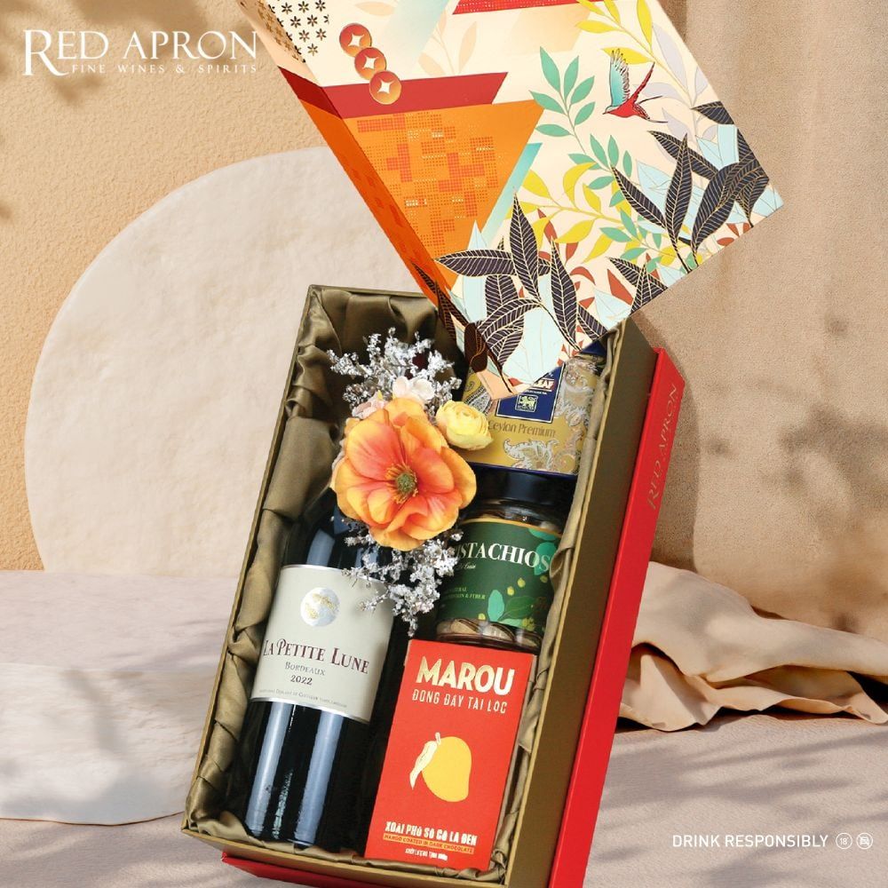 Set quà Tết Hà Nội Basket 32 Bordeaux Grand Cru cao cấp