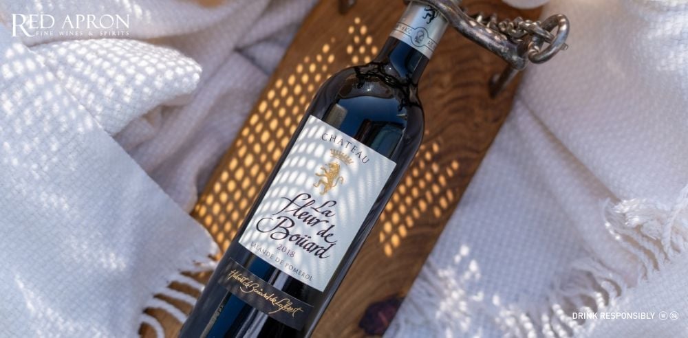 Chai Château La Fleur de Bouard Lalande de Pomerol AOC, flagship wine, Bordeaux Right Bank.