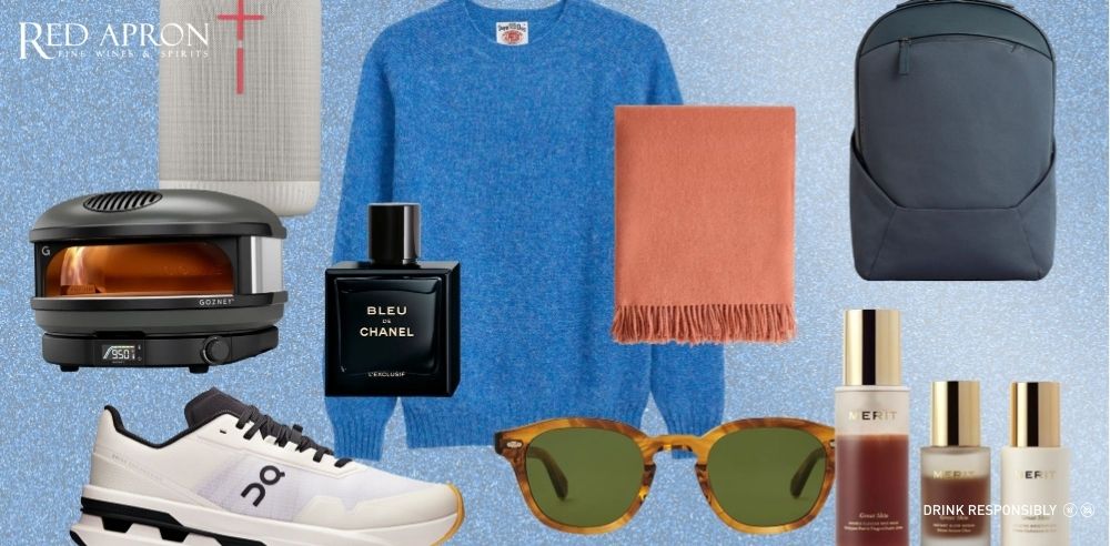 Quà Tết cho người yêu là bạn trai gồm rượu vang cao cấp và phụ kiện phong cách nam tính