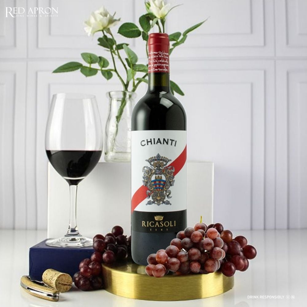 Chai rượu vang Ricasoli Chianti DOCG từ Tuscany với phong cách tươi trẻ, phù hợp dùng hằng ngày