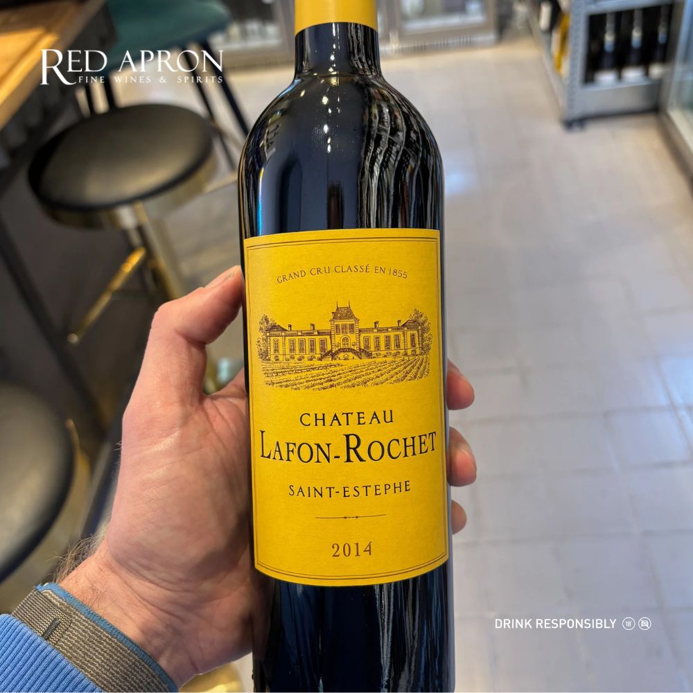 Chai Chateau Lafon Rochet Saint Estephe với nhãn vàng đặc trưng, ảnh sản phẩm.