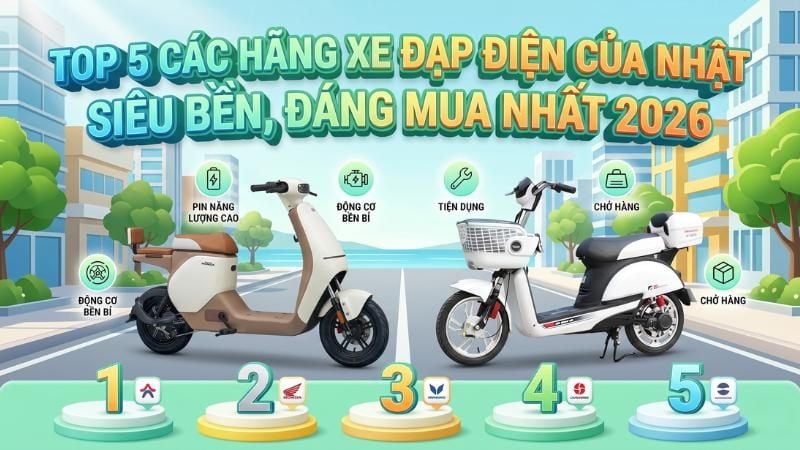 Top 5 các hãng xe đạp điện của Nhật siêu bền, đáng mua nhất 2026