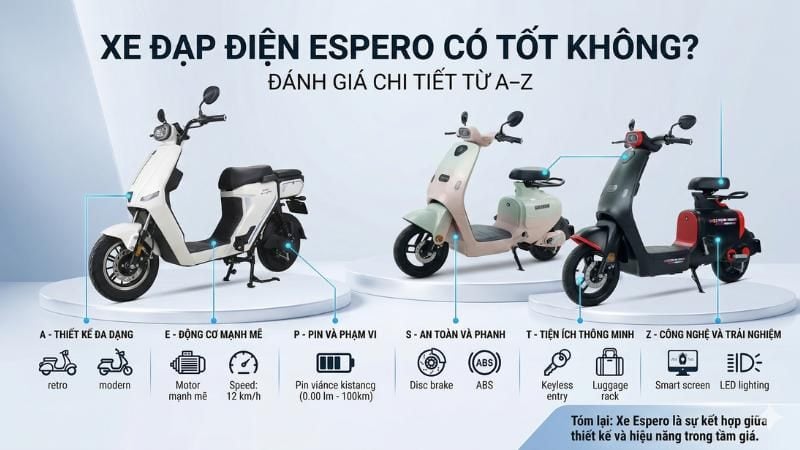 Xe đạp điện Espero có tốt không? Đánh giá chi tiết từ A–Z