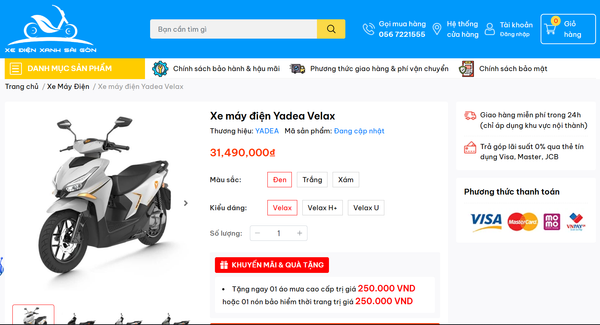 website-yadea-velax