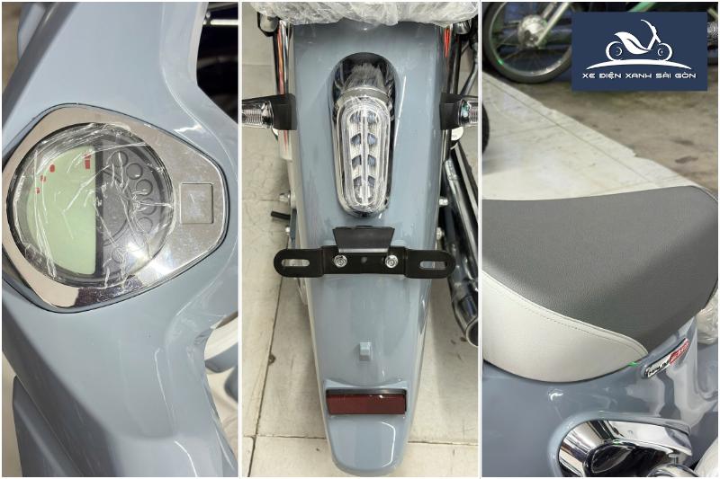 Đồng hồ điện tử, đèn hậu led, yên bọc da của xe cub 50cc Halim FI50