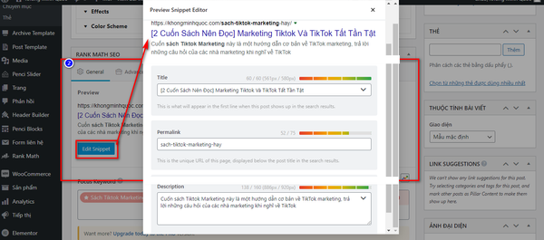 Cách Viết Bài Chuẩn SEO Trên Website Wordpress - Rank Math SEO