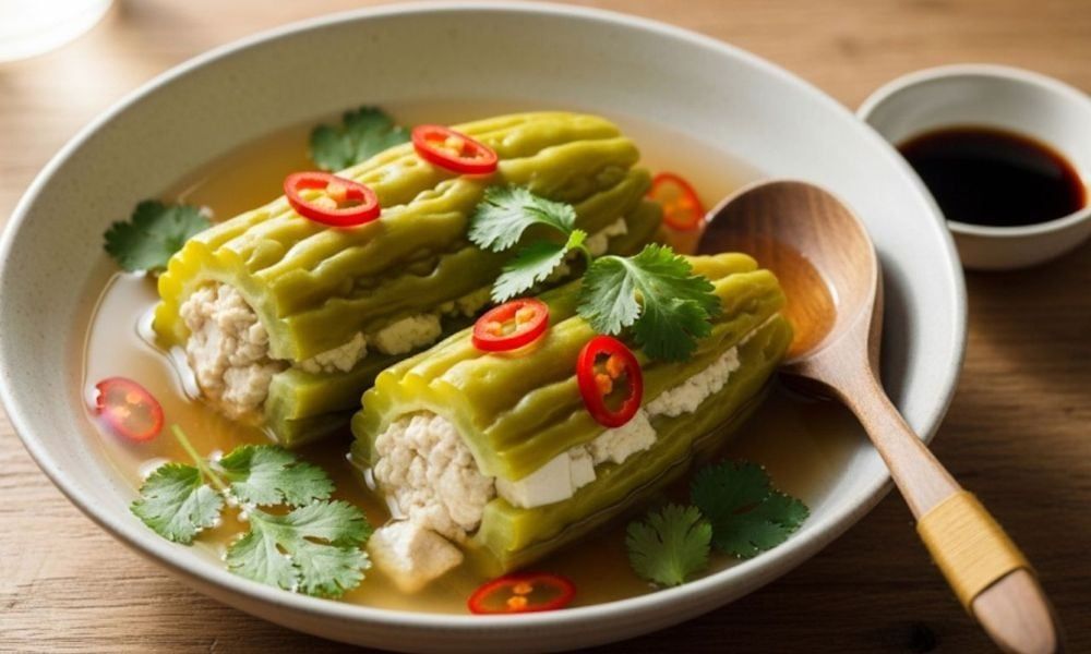 Hướng dẫn nấu canh khổ qua nhồi đậu hũ dễ làm tại nhà