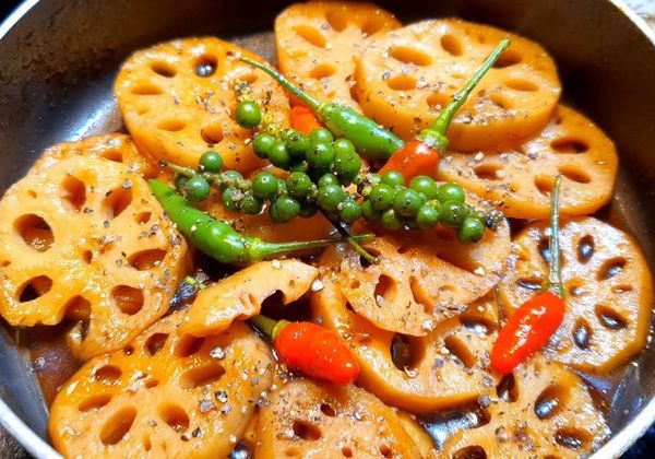 Cách làm củ sen kho tiêu chay đơn giản mà thơm cay cuốn hút