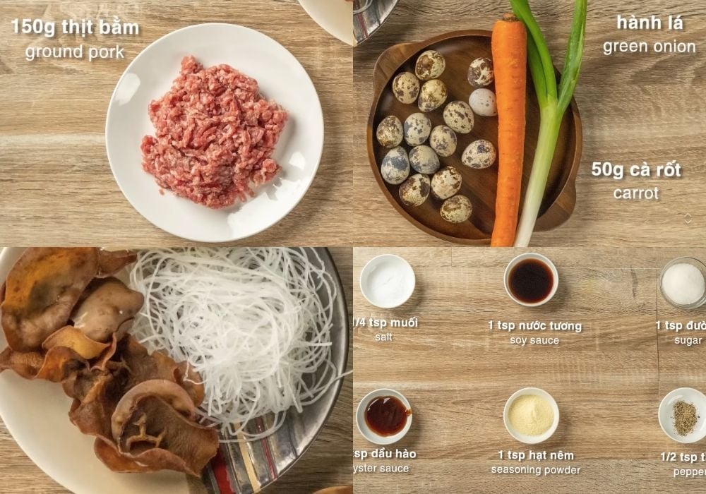 Nguyên liệu làm bánh bao chiên giòn