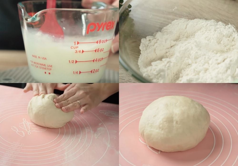 Trộn và nhào bột bánh