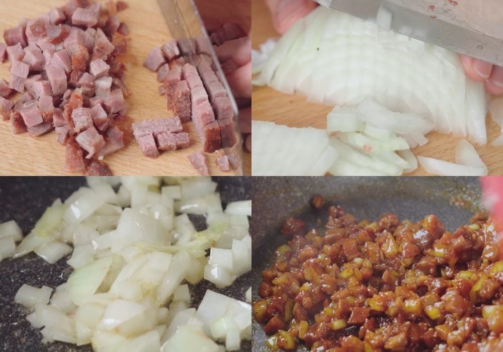 Sơ chế và xào nhân