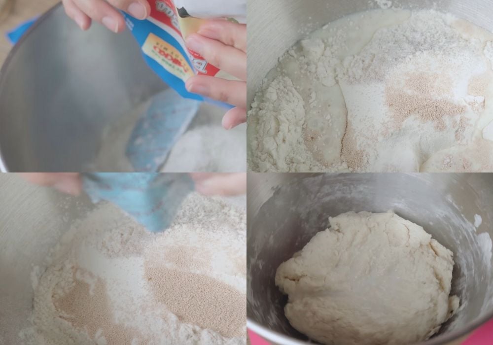 Trộn và nhồi bột vỏ bánh