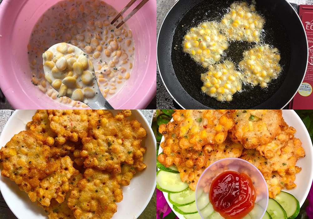 Các bước làm bánh bắp chiên giòn