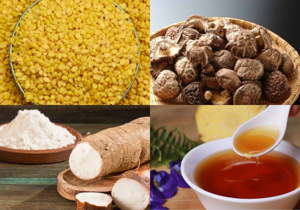 Nguyên liệu làm bánh bèo chay đậu xanh