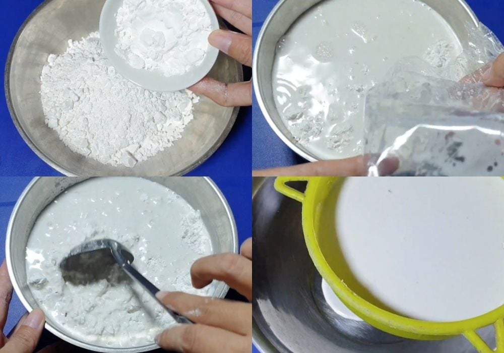 Pha bột bánh bèo