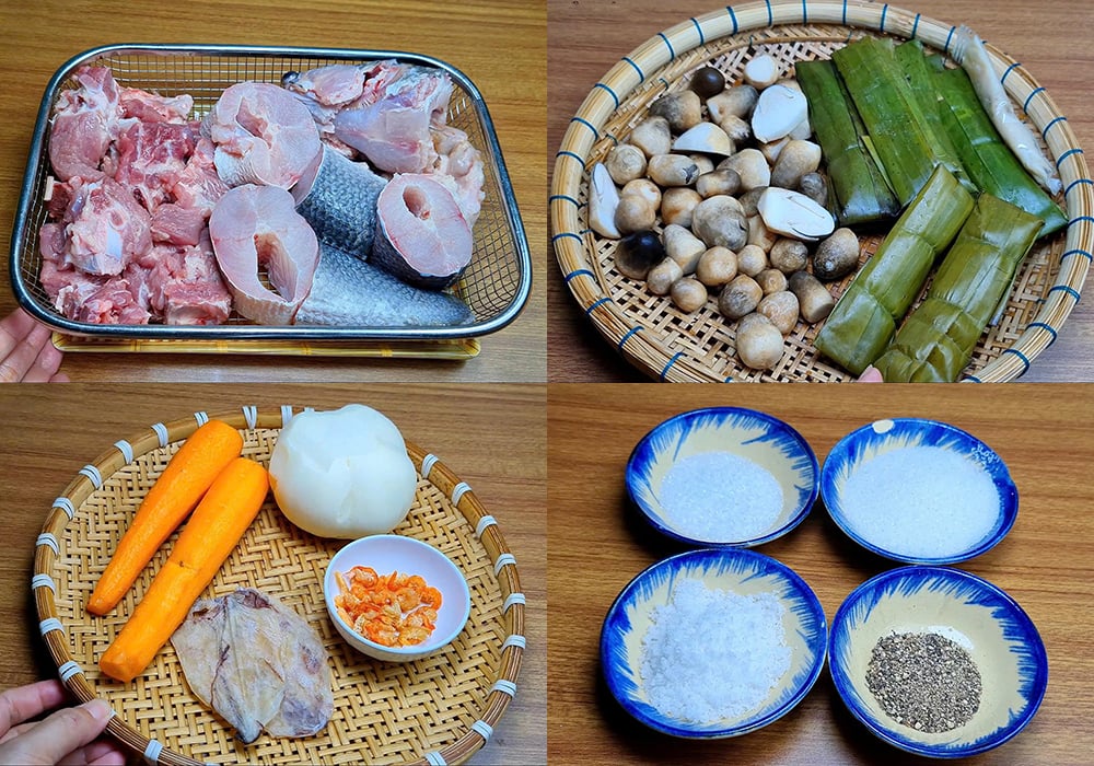 Nguyên liệu làm bánh canh cá lóc miền Tây