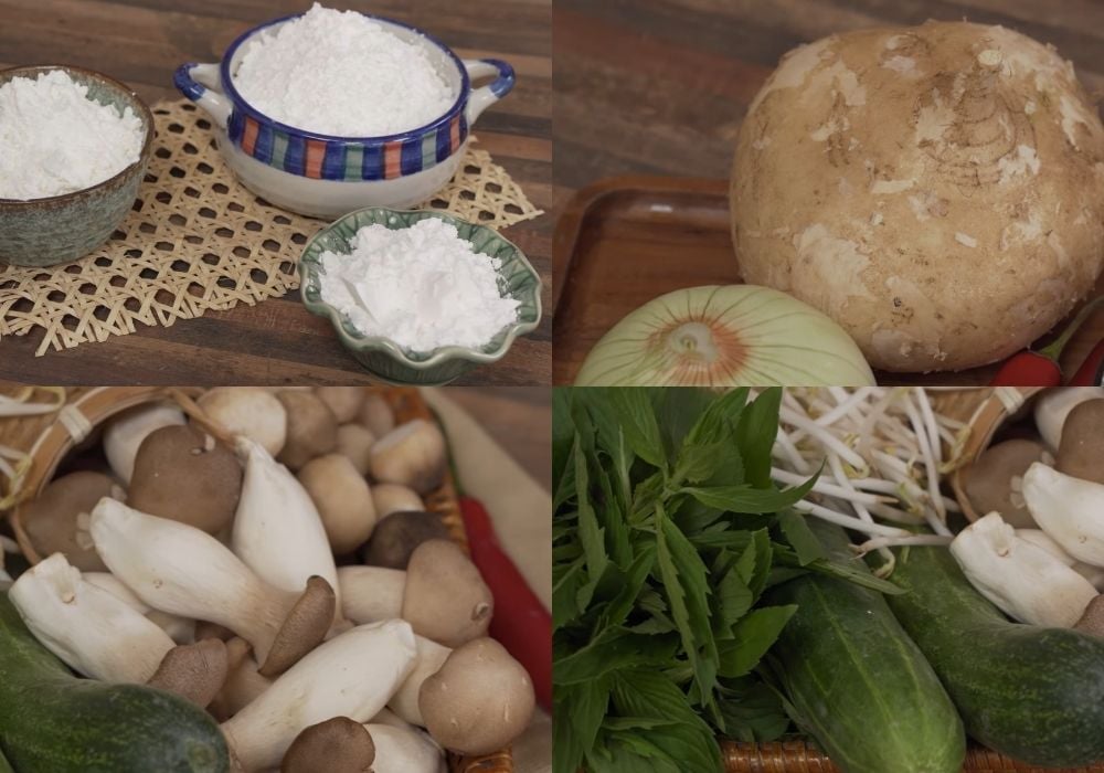 Chuẩn bị nguyên liệu làm bánh cuốn chay