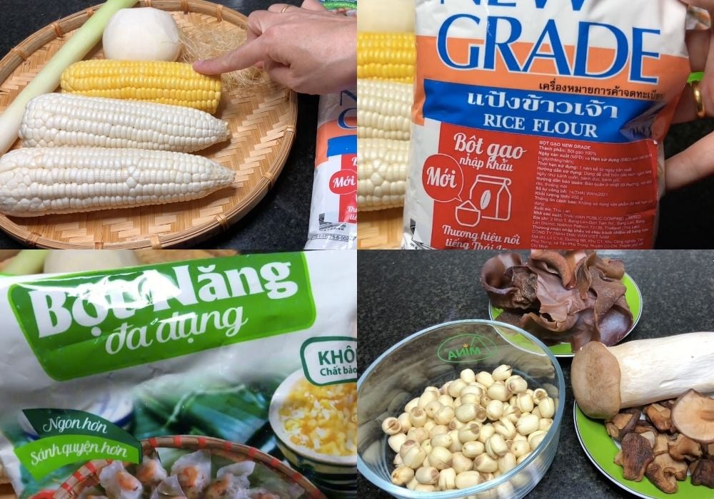 Nguyên liệu làm bánh giò chay