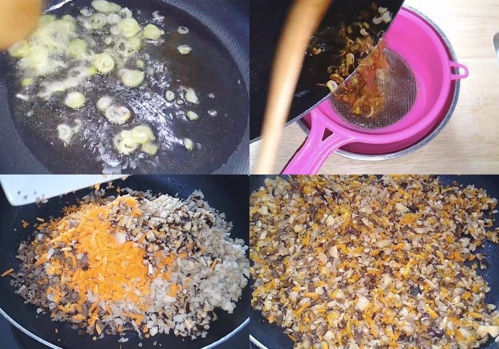 Phi thơm hành boa rô và xào nhân bánh