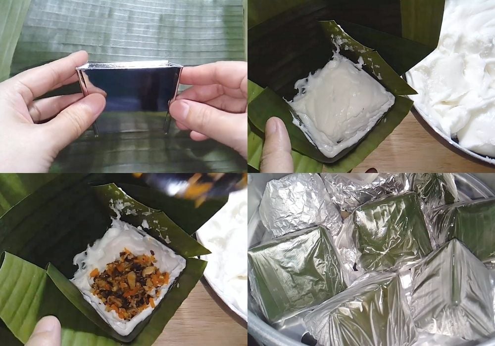 Gói bánh và hấp chín