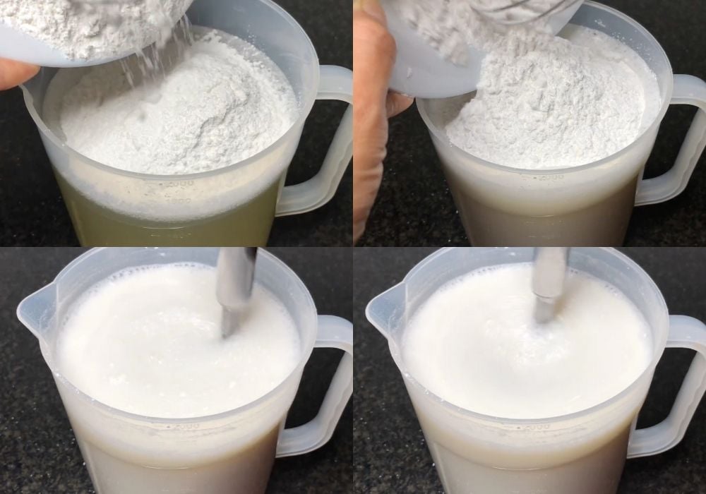 Pha bột vỏ bánh
