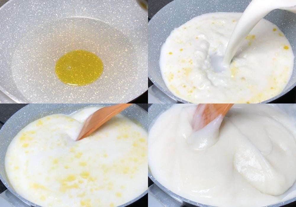 Nấu bột vỏ bánh