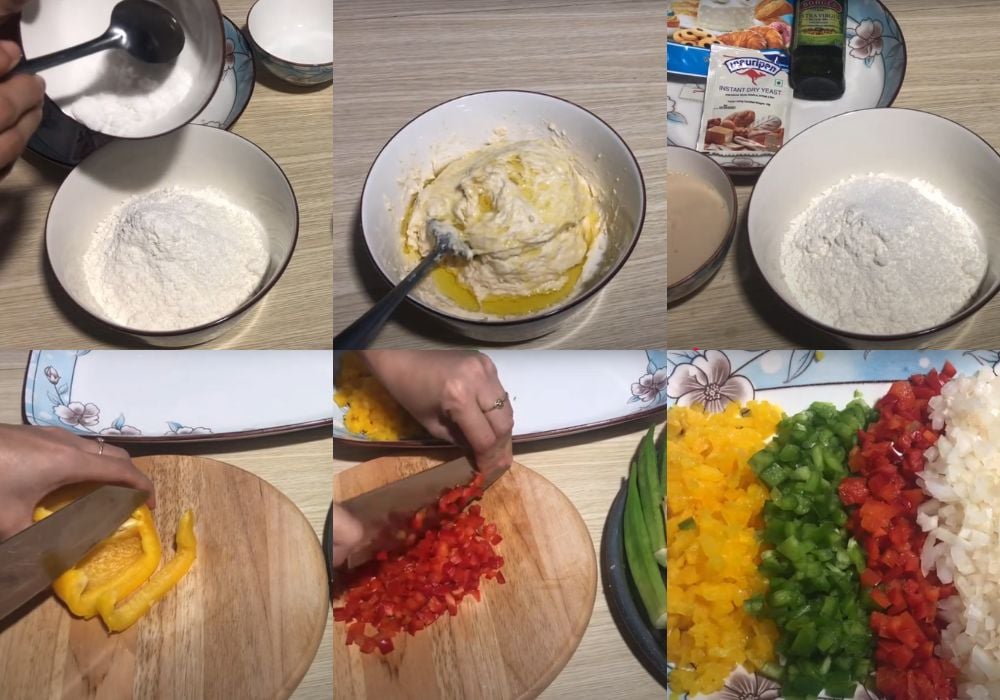 Trộn bột vỏ bánh và sơ chế nhân