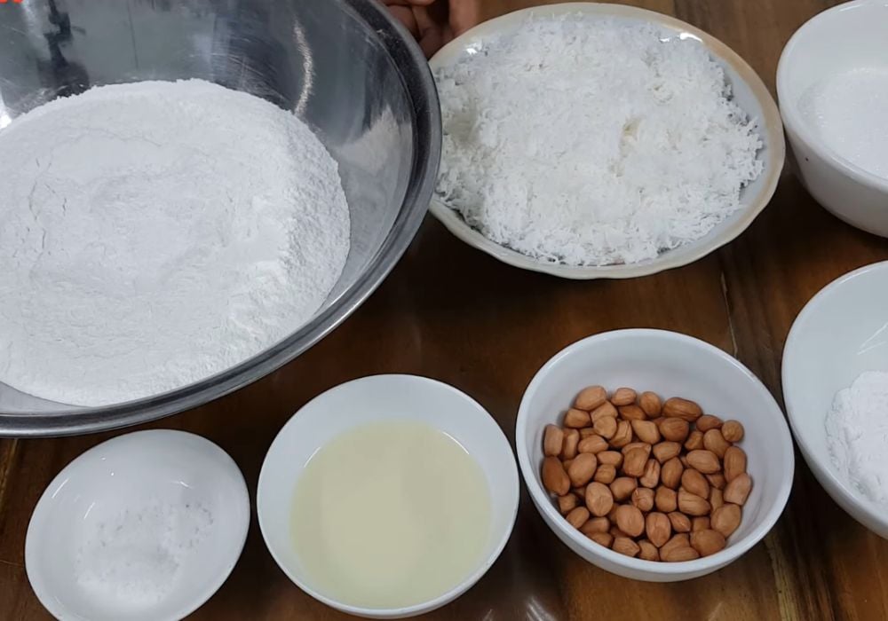 Nguyên liệu làm bánh quy nhân dừa truyền thống