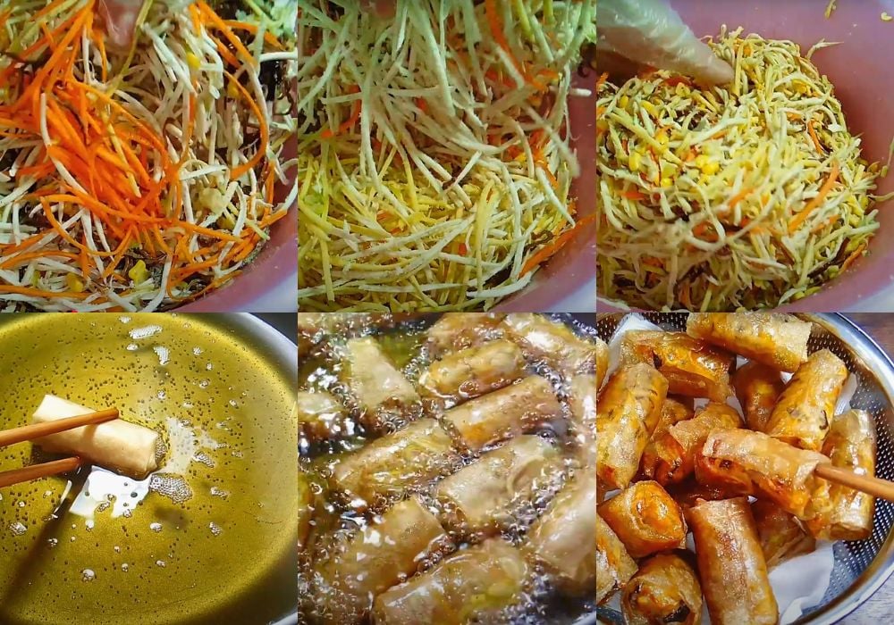 Chiên chả giò chay