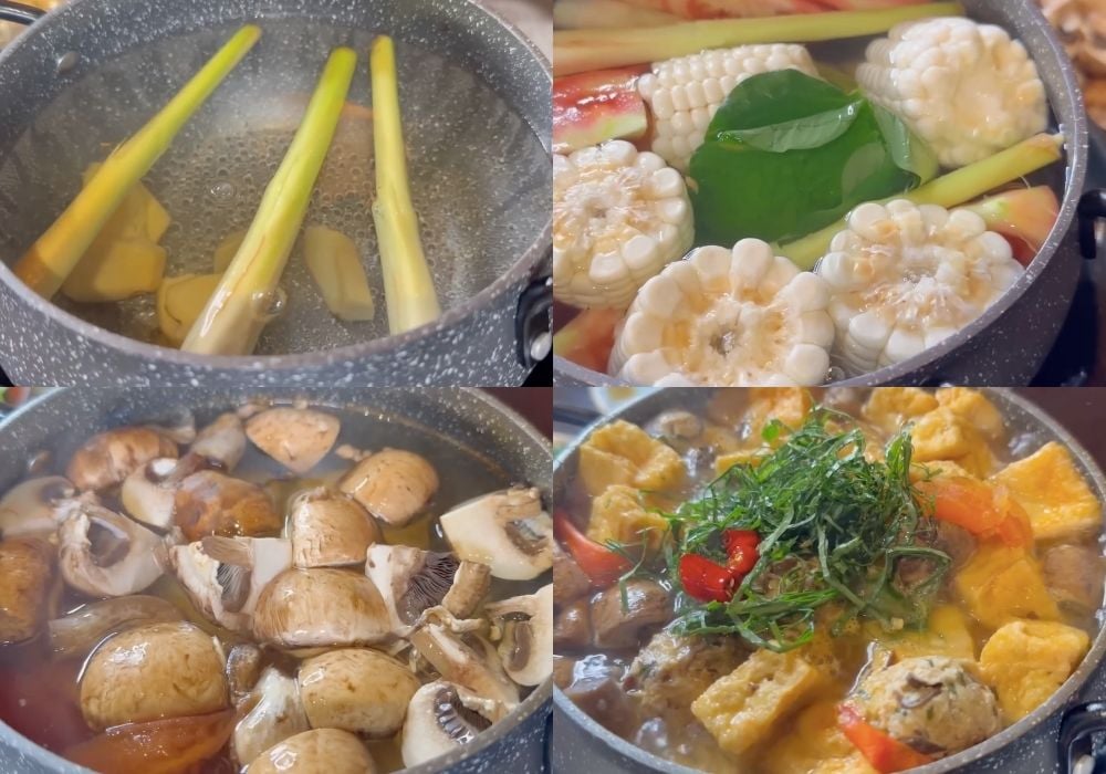 Nấu nước dùng rau củ (nước lèo)