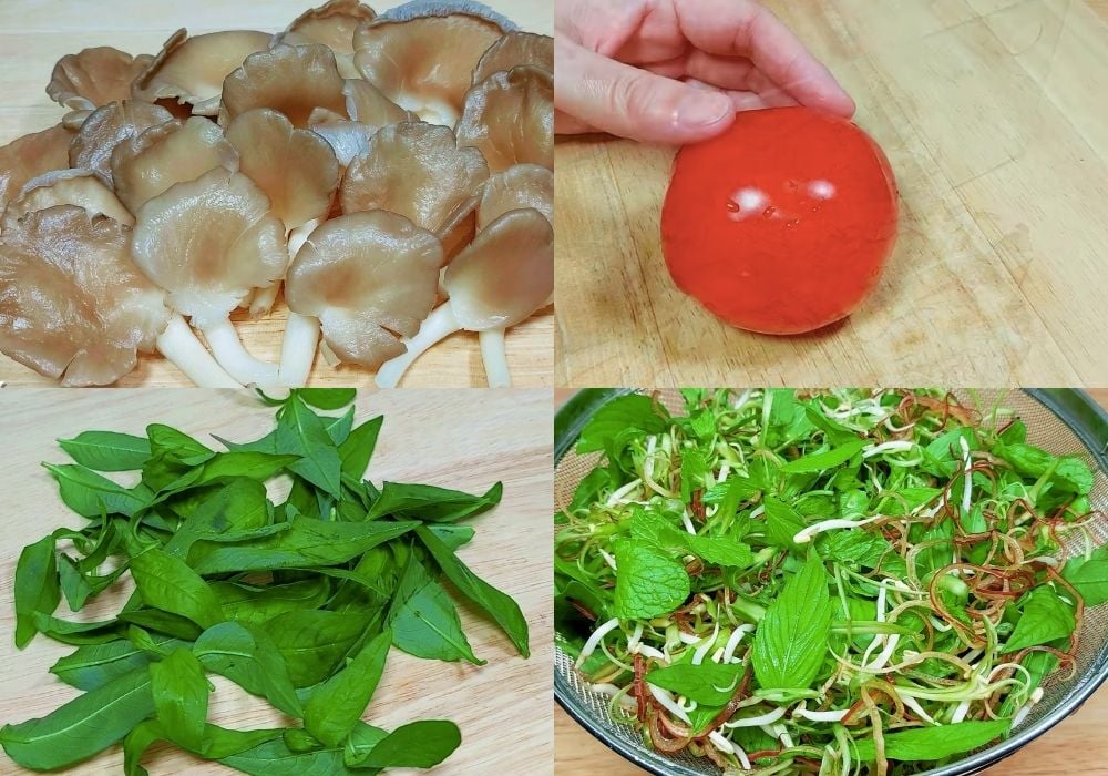 Nguyên liệu làm bún nước lèo chay