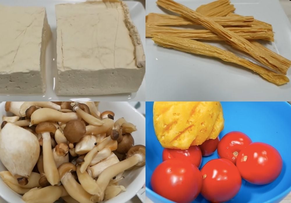 Nguyên liệu làm bún riêu chay