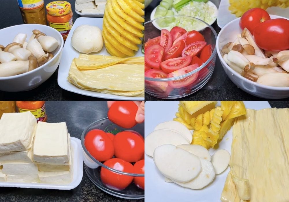 Nguyên liệu làm bún riêu chay