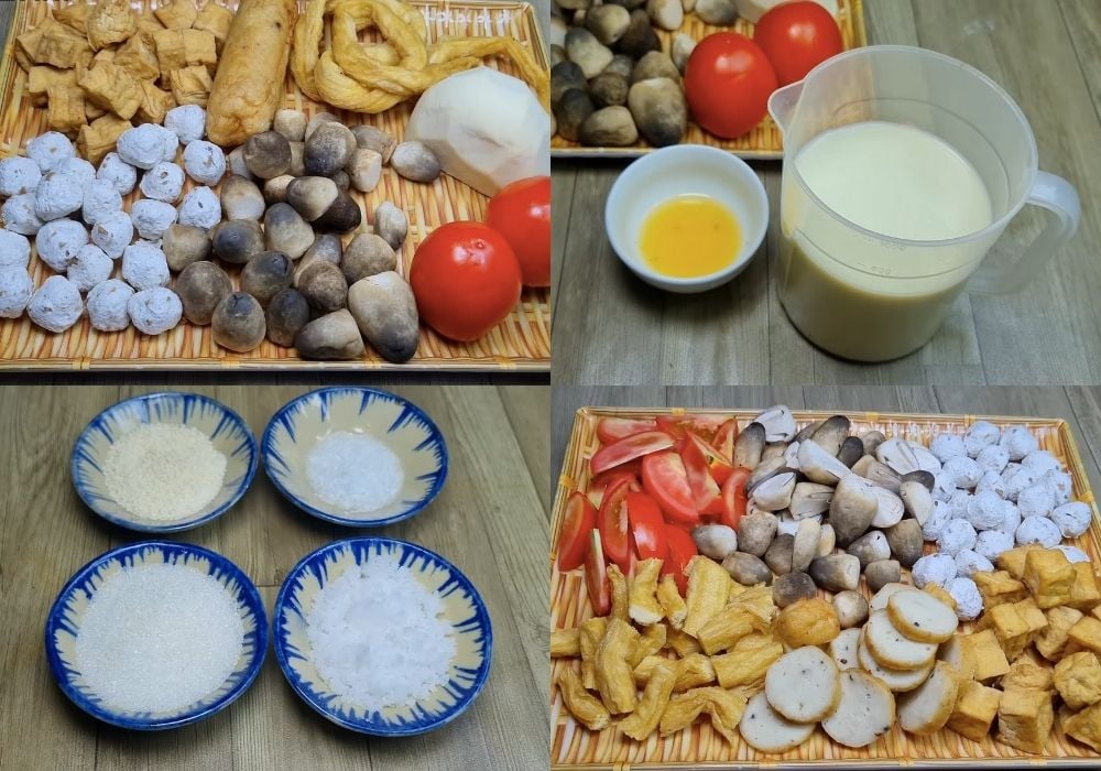 Nguyên liệu làm bún riêu chay