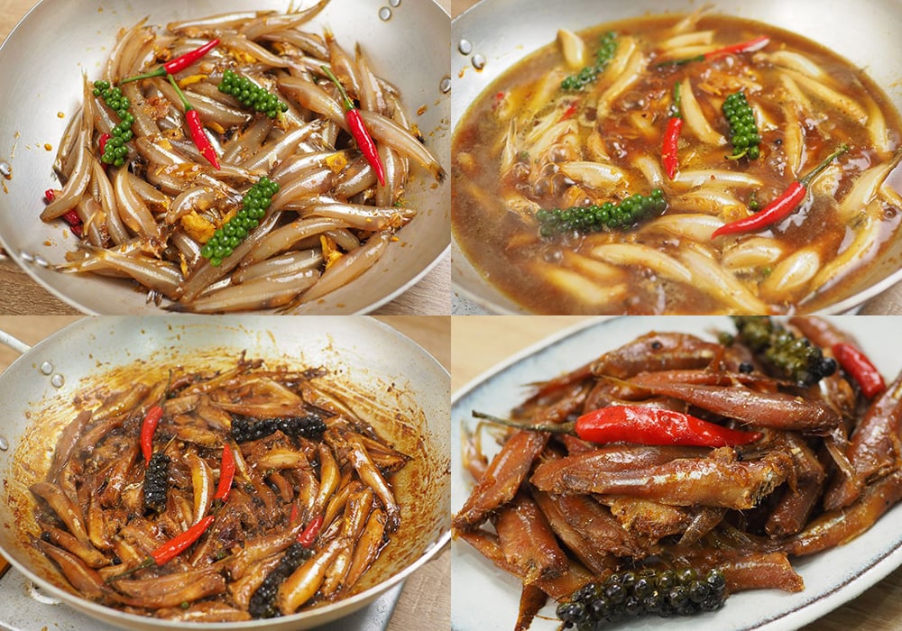 Các bước làm cá cơm kho