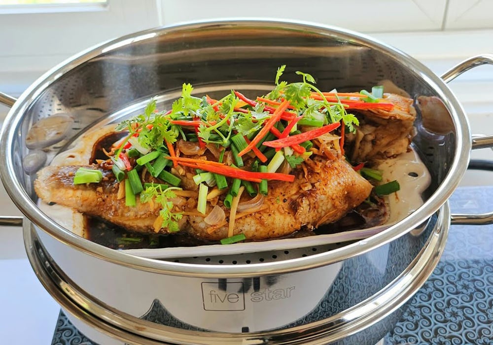 Cá diêu hồng hấp xì dầu