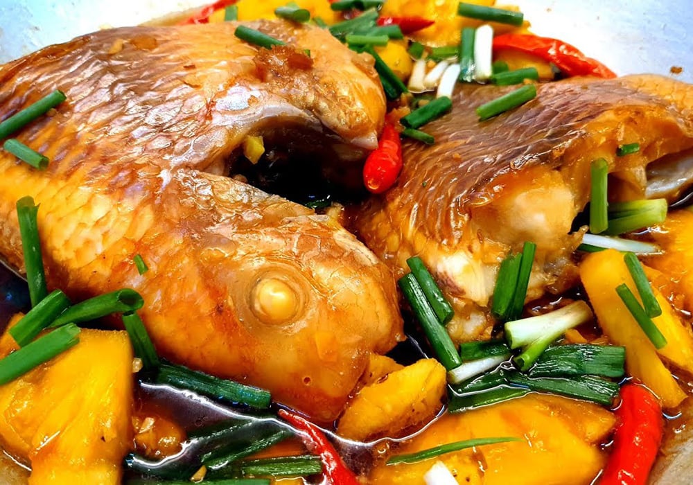 Cá diêu hồng kho
