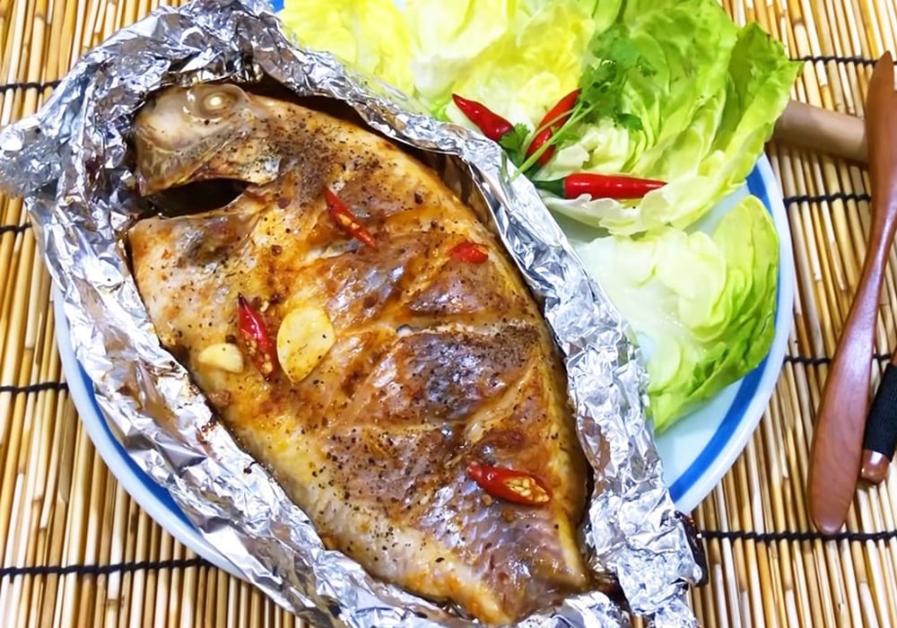 Cá diêu hồng nướng giấy bạc