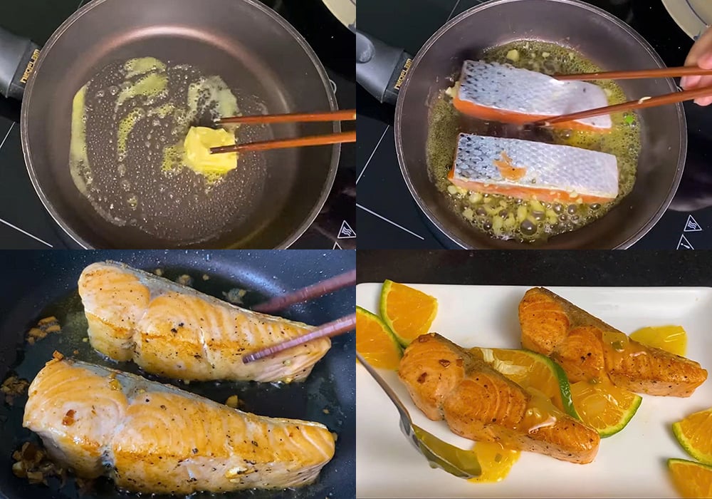 Các bước làm cá hồi sốt cam