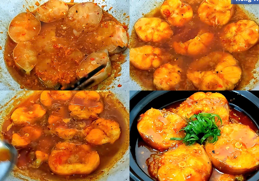 Các bước làm cá lăng kho nghệ