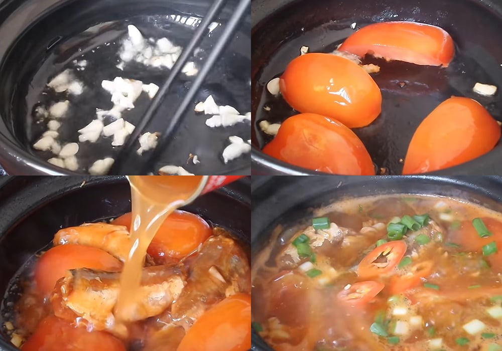 Các bước làm cá mòi sốt cà chua