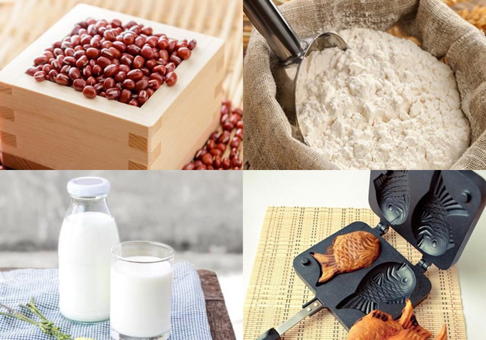 Nguyên liệu làm bánh cá taiyaki Nhật Bản