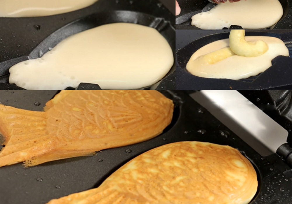 Các bước làm bánh cá taiyaki Nhật Bản