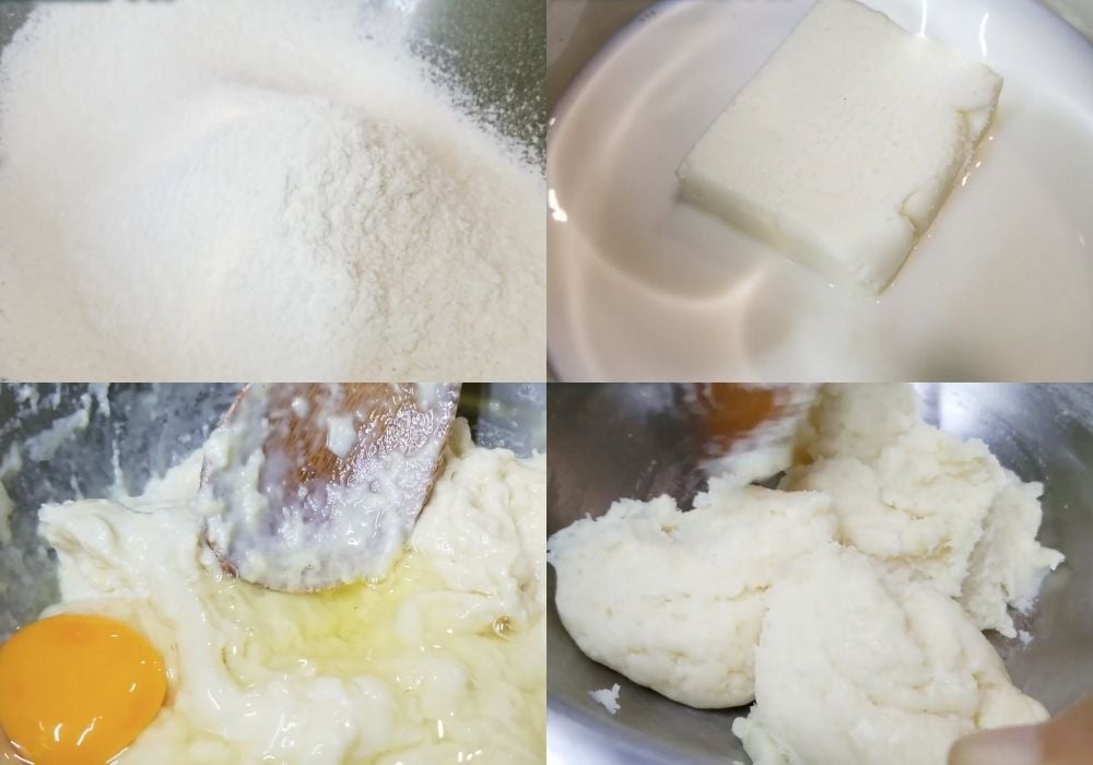 Làm hỗn hợp bột bánh