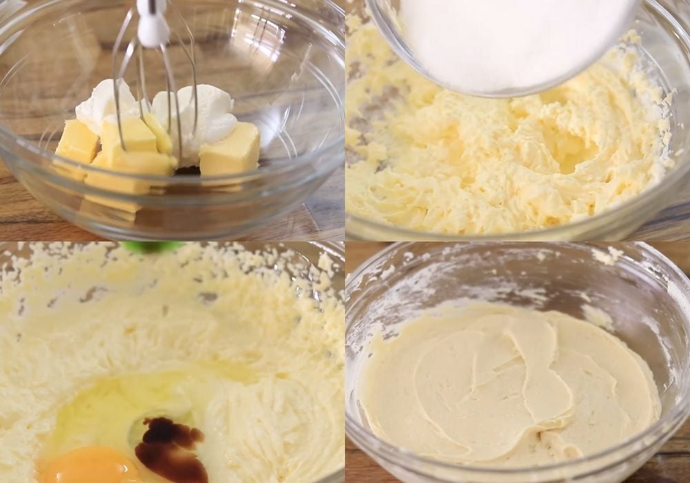 Chuẩn bị hỗn hợp bơ, kem phô mai và đường