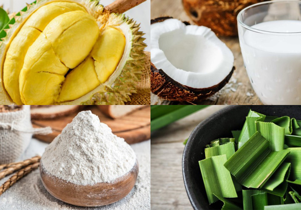 Nguyên liệu làm bánh crepe sầu riêng