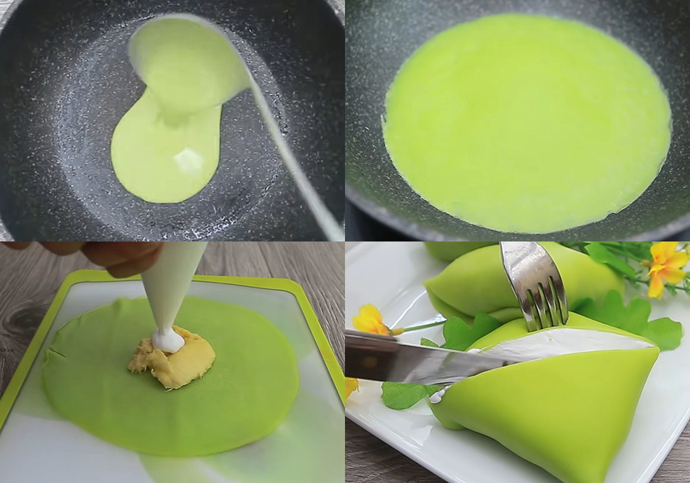 Các bước làm bánh crepe sầu riêng