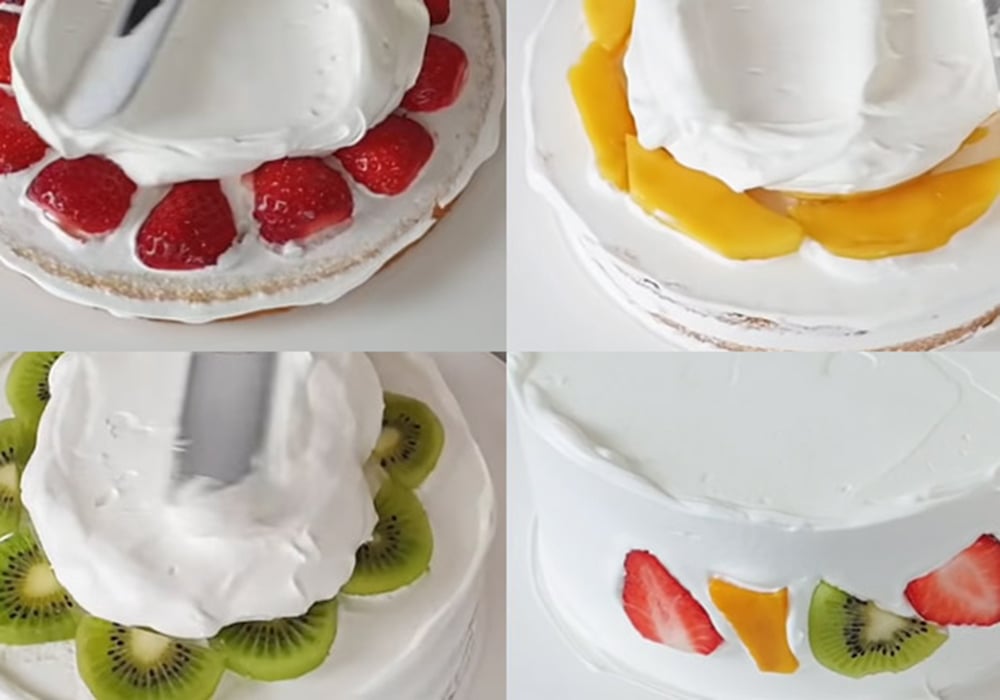 Tạo hình bánh kem trái cây