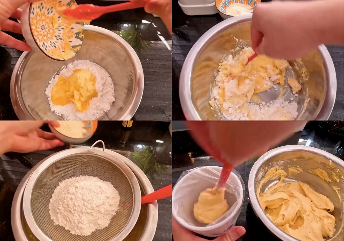 Làm hỗn hợp bột bánh