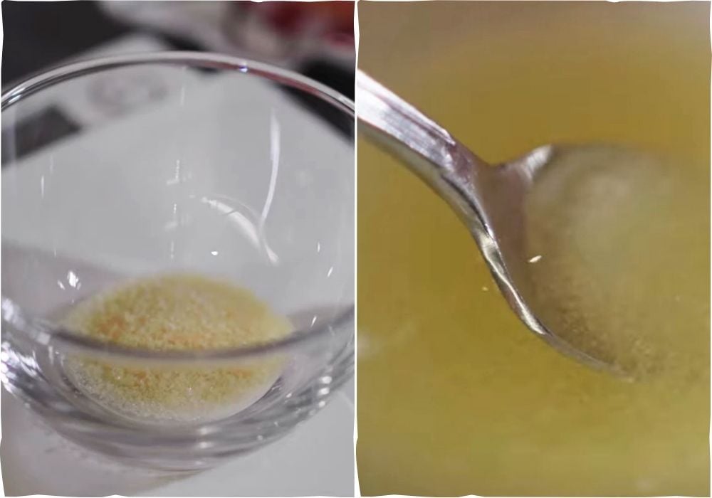Ngâm gelatin và làm ấm sữa